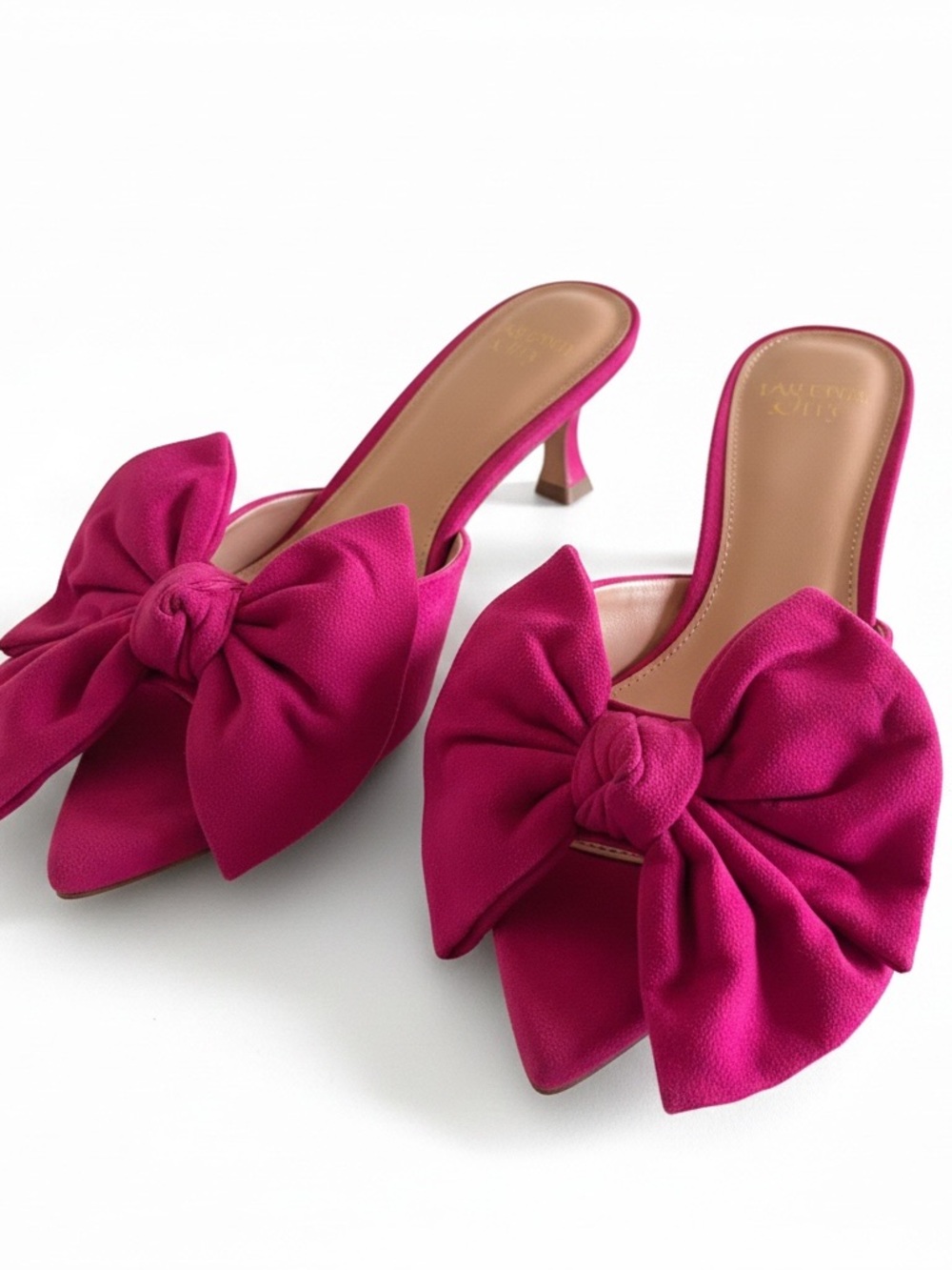 Crown & Ivy Fuchsia Bow Kitten-Heel Mule - Picture 5 of 8
